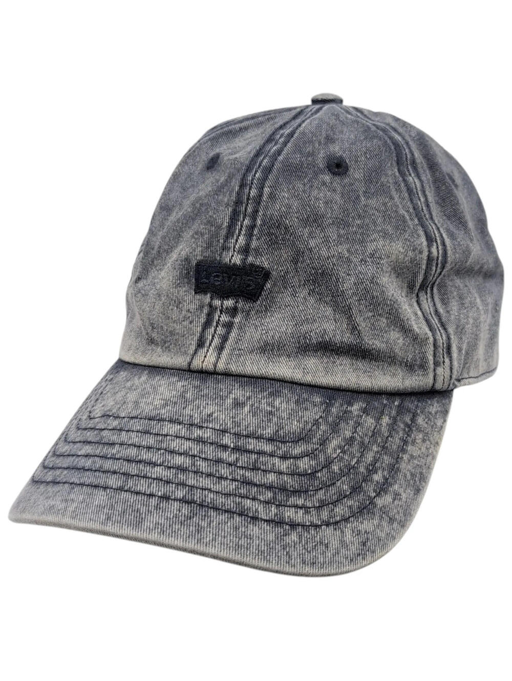 Levi's Hat Cap Baseball One Size Gray Denim Adjustable Strapback Mens Casual VTG